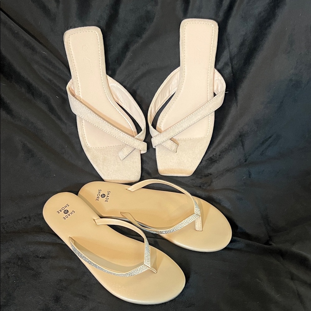 Shade & Shore Beige and Cream Women's Sandals and one non branded